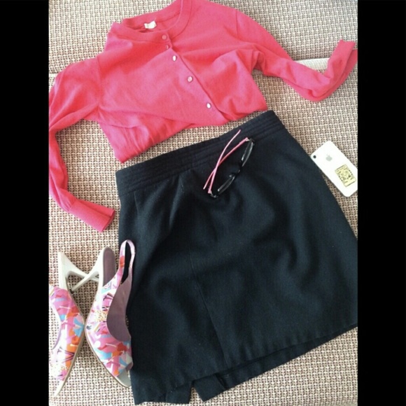 Vintage yessica Genuine Wool Little Black Warm Classy Pencil Skirt 42 - Picture 6 of 11